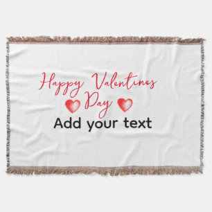 Rotes Herz frohen Valentinstag Namenstext Anpassun Decke