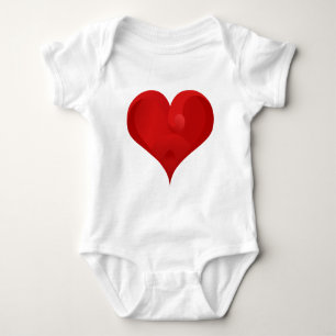 Rotes Herz für den Valentinstag Baby Strampler