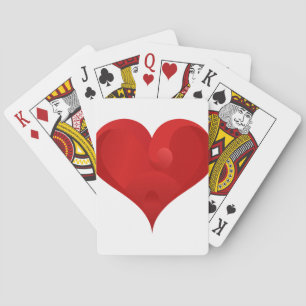 Rotes Herz für den Valentinstag Spielkarten