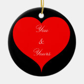 Rotes Herz für immer Valentine Thunder_Cove Keramik Ornament (Vorne)