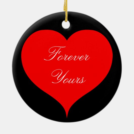 Rotes Herz für immer Valentine Thunder_Cove Keramik Ornament (Hinten)