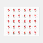 rotes Herz für mein Valentin Etiketten (Blatt)