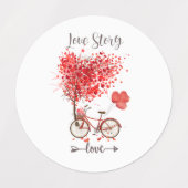 rotes Herz für mein Valentin Etiketten (Design 2)