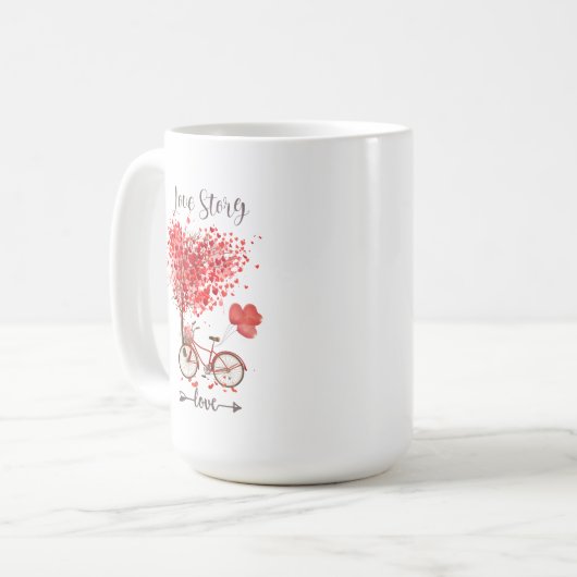 rotes Herz für mein Valentin Kaffeetasse (Vorderseite Links)