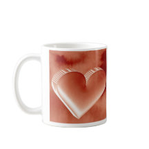 Rotes Herz für romantische Paare 3D Wasserfarbe Ta