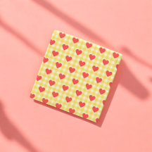 Rotes Herz Gelbe Gingham Valentinstag