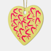 Rotes Herz Gelbe Keramik Ornament (Links)
