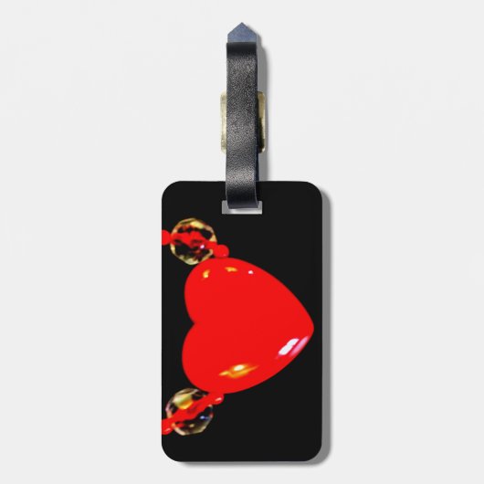 Rotes Herz Gepäckanhänger (Rückseite vertikal)