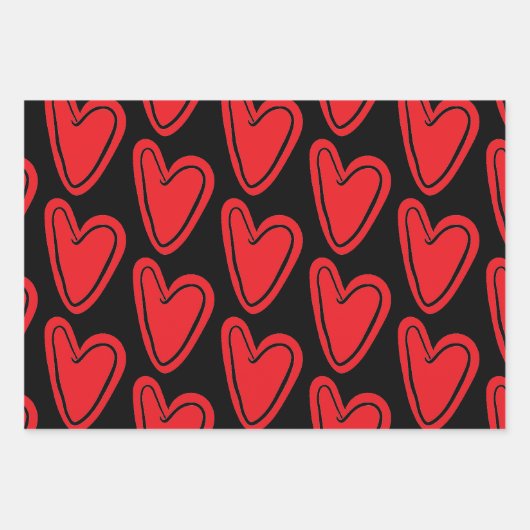 Rotes Herz Geschenkpapier Set (Vorderseite 2)