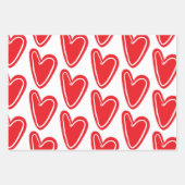 Rotes Herz Geschenkpapier Set (Vorderseite)