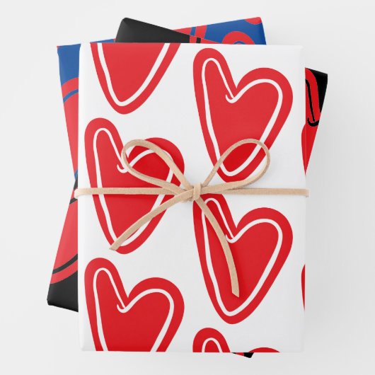 Rotes Herz Geschenkpapier Set (Beispiel)