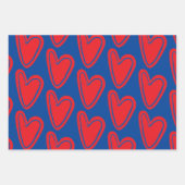 Rotes Herz Geschenkpapier Set (Vorderseite 3)