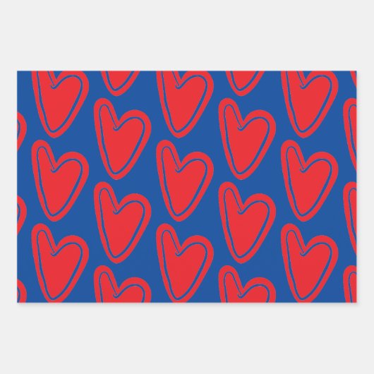 Rotes Herz Geschenkpapier Set (Vorderseite 3)