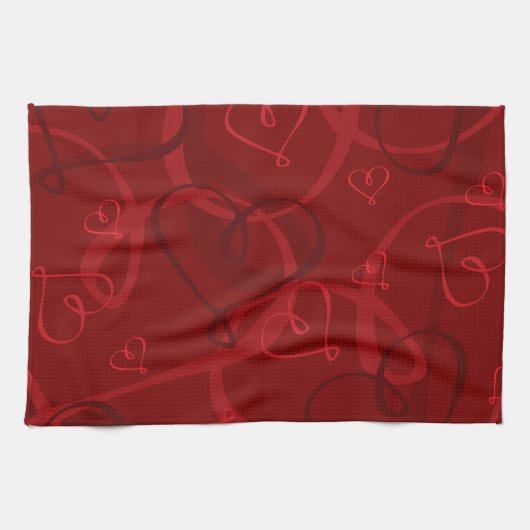 Rotes Herz Geschirrtuch (Horizontal)