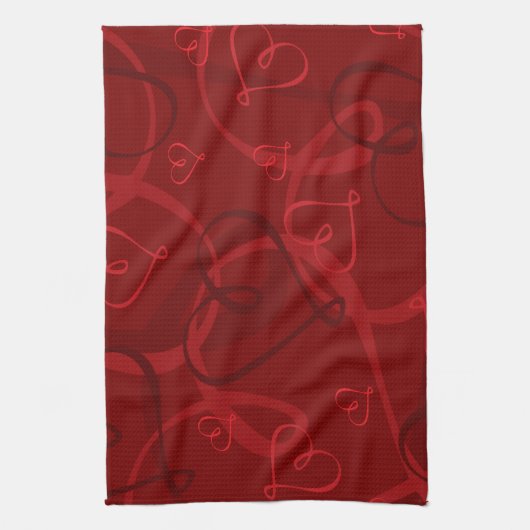 Rotes Herz Geschirrtuch (Vertikal)