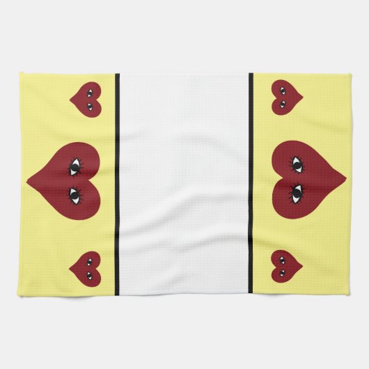 Rotes Herz Geschirrtuch (Horizontal)