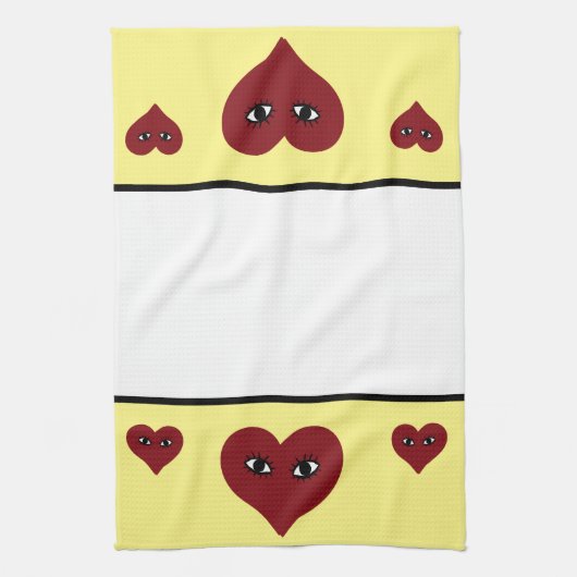 Rotes Herz Geschirrtuch (Vertikal)