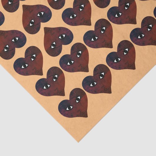 Rotes Herz - Gesicht Grunge Kunst Seidenpapier (Ausschnitt)