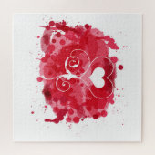 Rotes Herz gestrichene Splashes Puzzle (Horizontal)