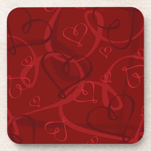 Rotes Herz Getränkeuntersetzer (Vorderseite)