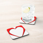 Rotes Herz Getränkeuntersetzer (Rechte Seite)