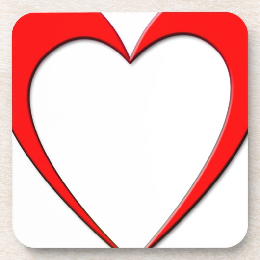 Rotes Herz Getränkeuntersetzer (Vorderseite)