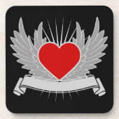 Rotes Herz Getränkeuntersetzer (Vorderseite)