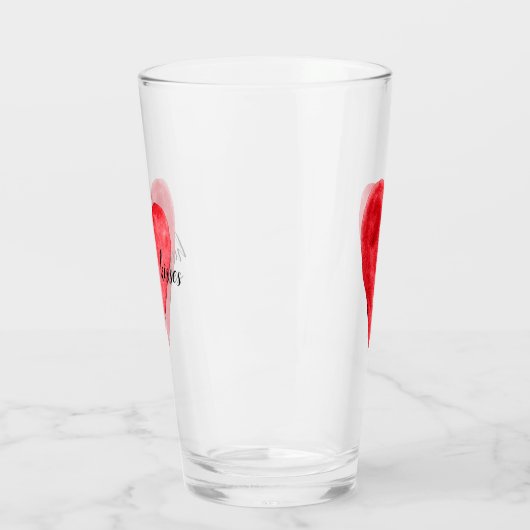 Rotes Herz Glas (Links)