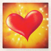 Rotes Herz Glasuntersetzer (Vorderseite)