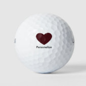 Rotes Herz Golfball (Vorderseite)