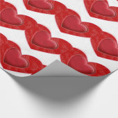 Rotes Herz Gray Charming Liebe Wrapping Paper Geschenkpapier (Ecke)