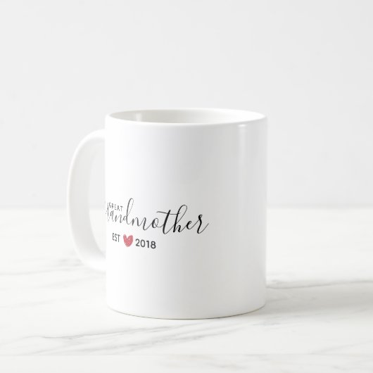 Rotes Herz groß - Großmutter Est. Kaffeetasse (Vorderseite Links)