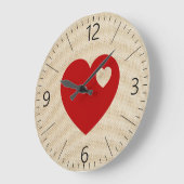 Rotes Herz Große Wanduhr (Winkel)