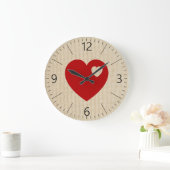 Rotes Herz Große Wanduhr (Zuhause)