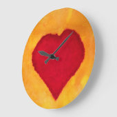 Rotes Herz Große Wanduhr (Winkel)