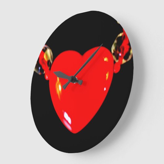 Rotes Herz Große Wanduhr (Winkel)
