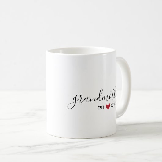 Rotes Herz Großmutter Jahr Kaffeepause Tasse (VorderseiteRechts)