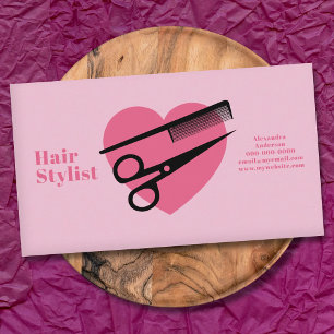 Rotes Herz - Hairstylist Visitenkarte