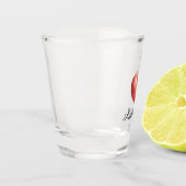 Rotes Herz-Halskette Schnapsglas (Links)