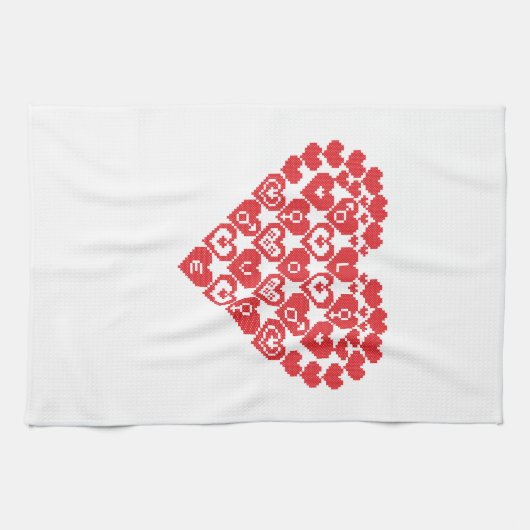 Rotes Herz Handtuch (Horizontal)