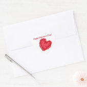 Rotes Herz "Happy Valentine's Day" Herz-Aufkleber (Umschlag)