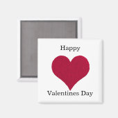 Rotes Herz Happy Valentines Tag Magnet (Vorderseite/Rückseite)