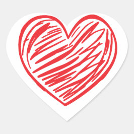 Rotes Herz Herz-Aufkleber