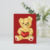 Rotes Herz Hypnotisierung Niedlicher Teddybär Postkarte (Stehend Vorderseite)