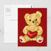 Rotes Herz Hypnotisierung Niedlicher Teddybär Postkarte (Vorne/Hinten)