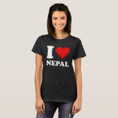 Rotes Herz I Liebe Nepal T-Shirt (Vorne ganz)