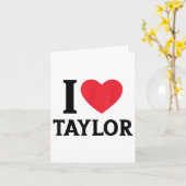 Rotes Herz I Liebe Taylor für Teens Girls Kinder F Karte (Gelbe Blume)