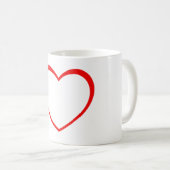 Rotes Herz Kaffeetasse (VorderseiteRechts)