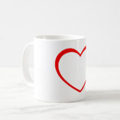 Rotes Herz Kaffeetasse (Vorderseite Links)