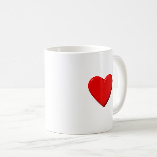 Rotes Herz Kaffeetasse (VorderseiteRechts)